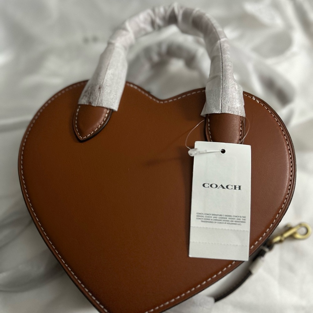 Coach Heart-Shaped Brown Mini Bag